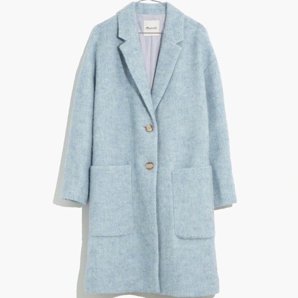 Madewell Elmcourt Boucle Coat in Blue